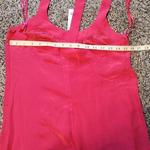 Banana Republic Y2K Pink 100% Silk Lightweight T-Strap Dress Size Medium - Picture 11 of 16